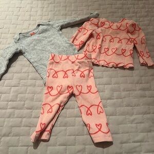 Cat & Jack Pink Baby 3 piece Outfit set, newborn